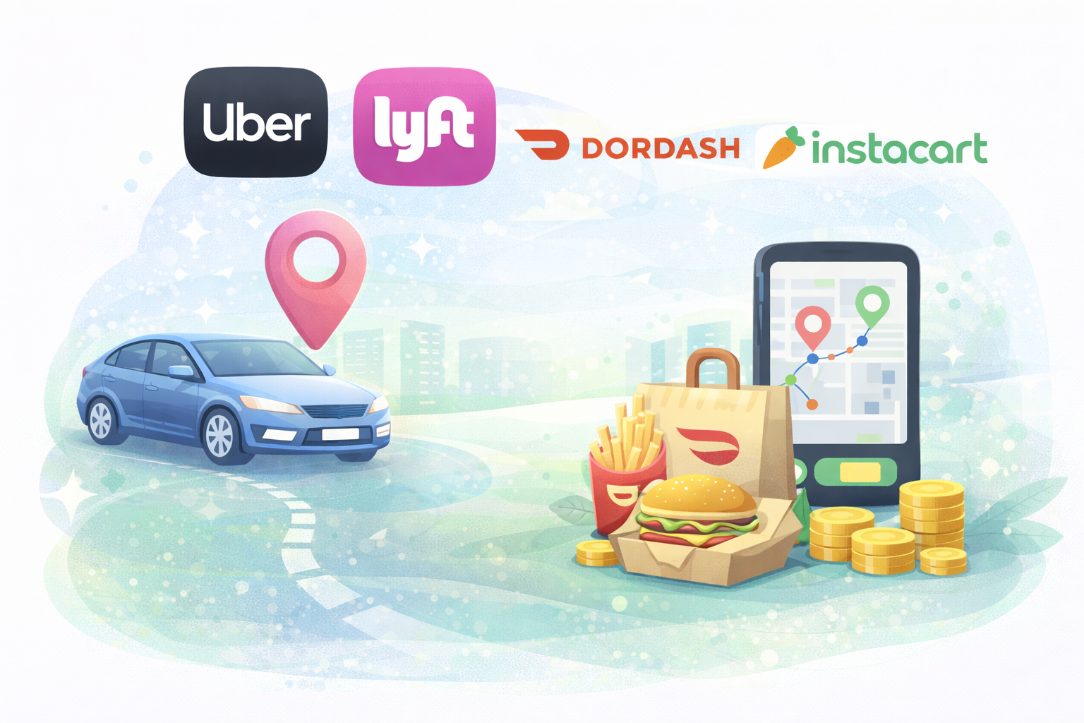 Gig driver take-home pay calculator illustration