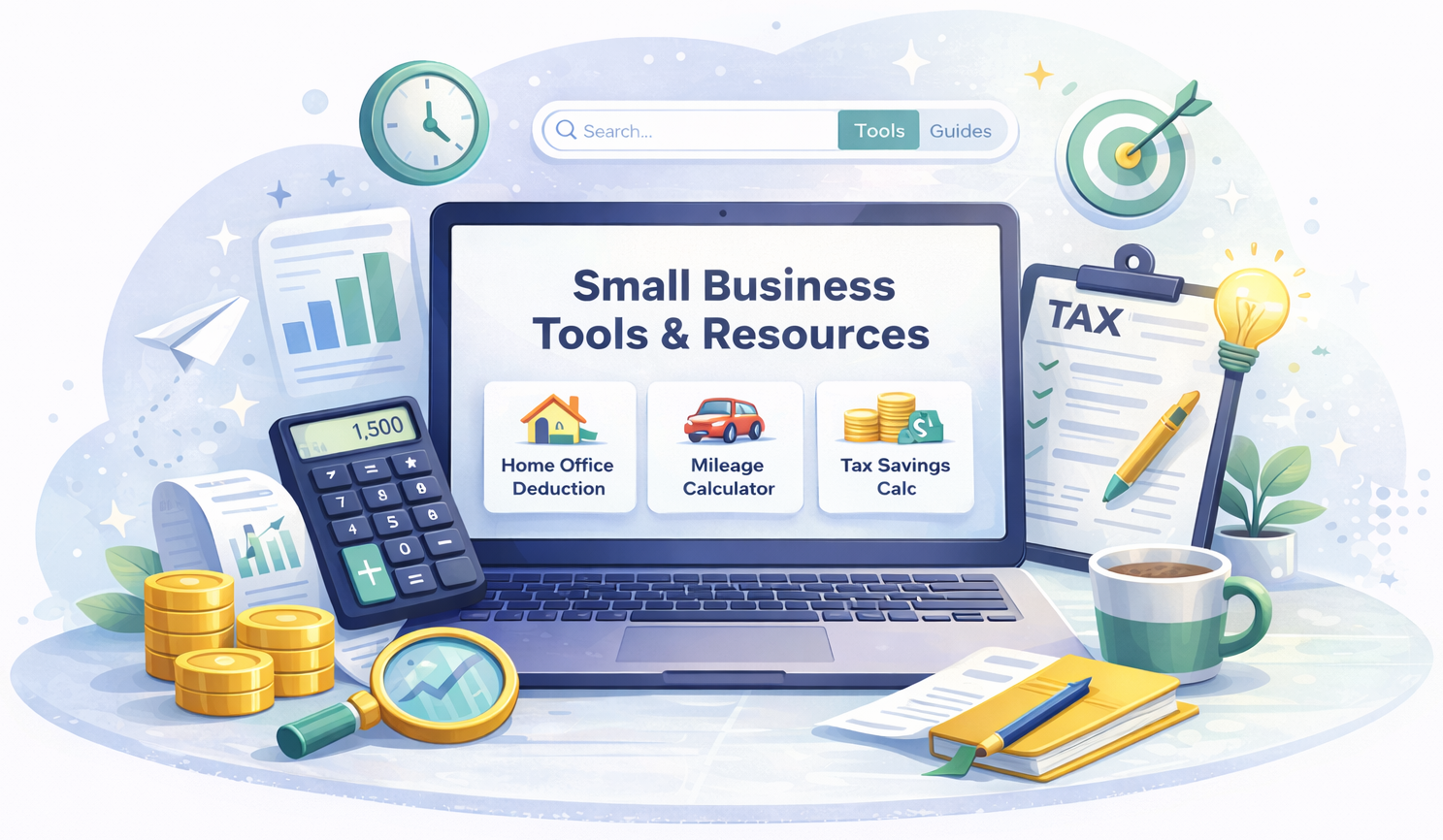 Small business tools and calculators illustration